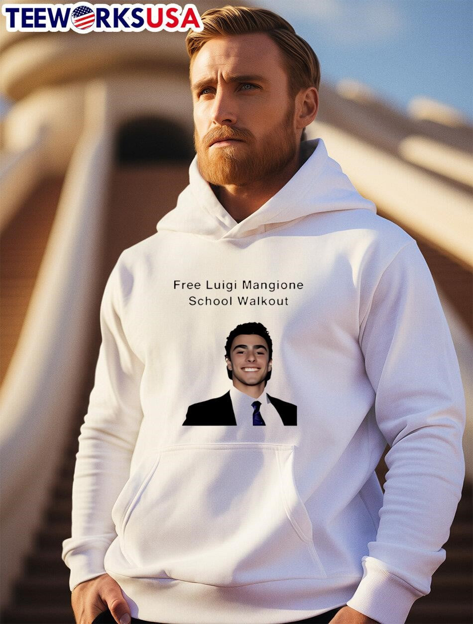 Free Luigi Mangione School Walkout - Adult & Kids T-Shirts, Sweatshirts & Hoodies apparel design preview 2