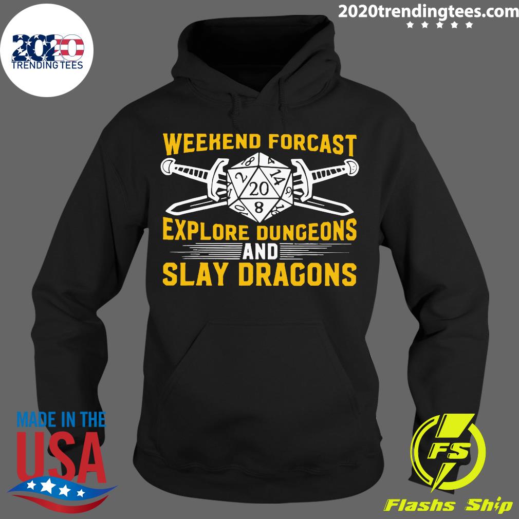 Weekend Forecast Explore Dungeons And Slay Dragons - Adult & Kids T-Shirts, Sweatshirts & Hoodies apparel design preview 2