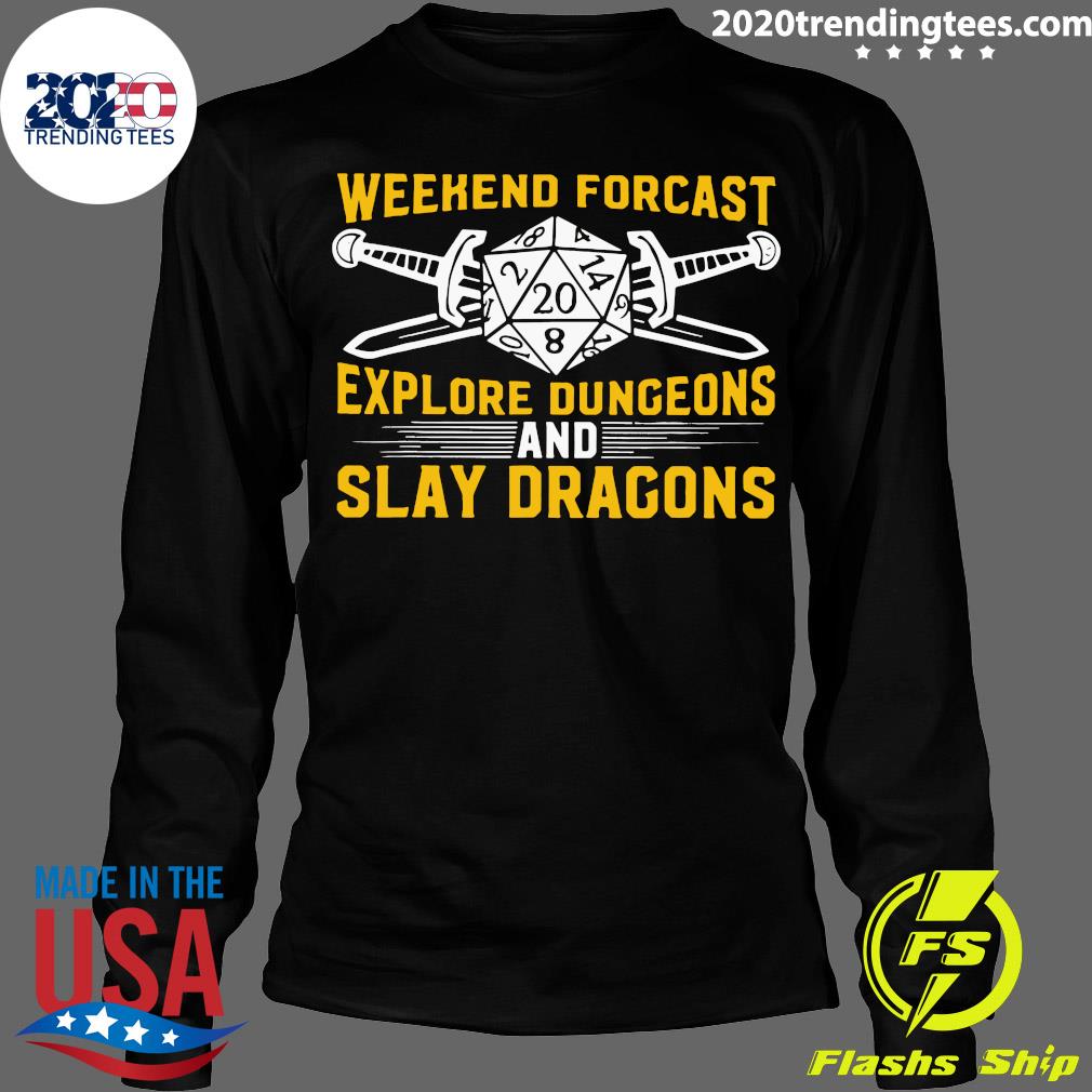 Weekend Forecast Explore Dungeons And Slay Dragons - Adult & Kids T-Shirts, Sweatshirts & Hoodies apparel design preview 4