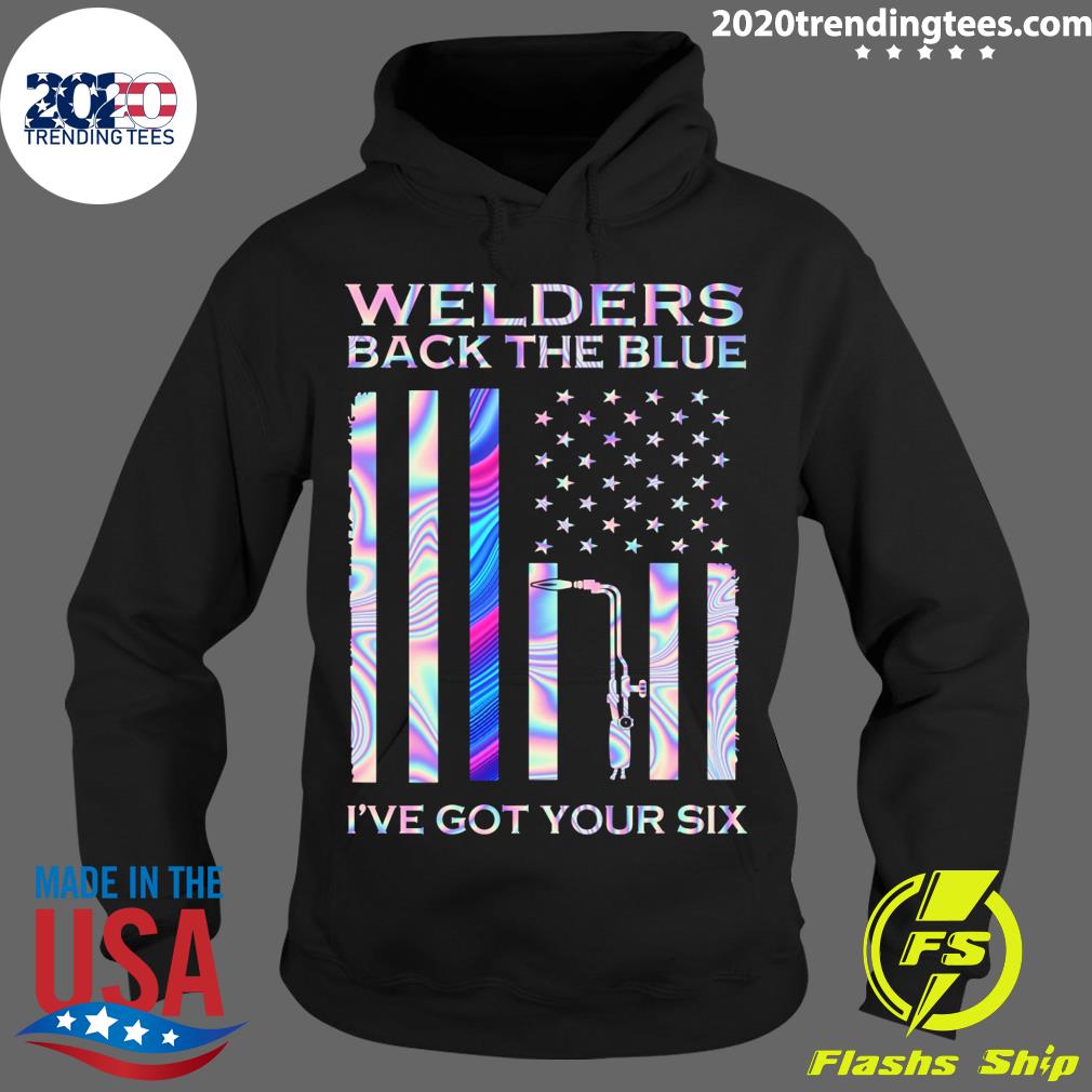 Welders Back The Blue I've Got Your Six American Flag - Adult & Kids T-Shirts, Sweatshirts & Hoodies apparel design preview 2