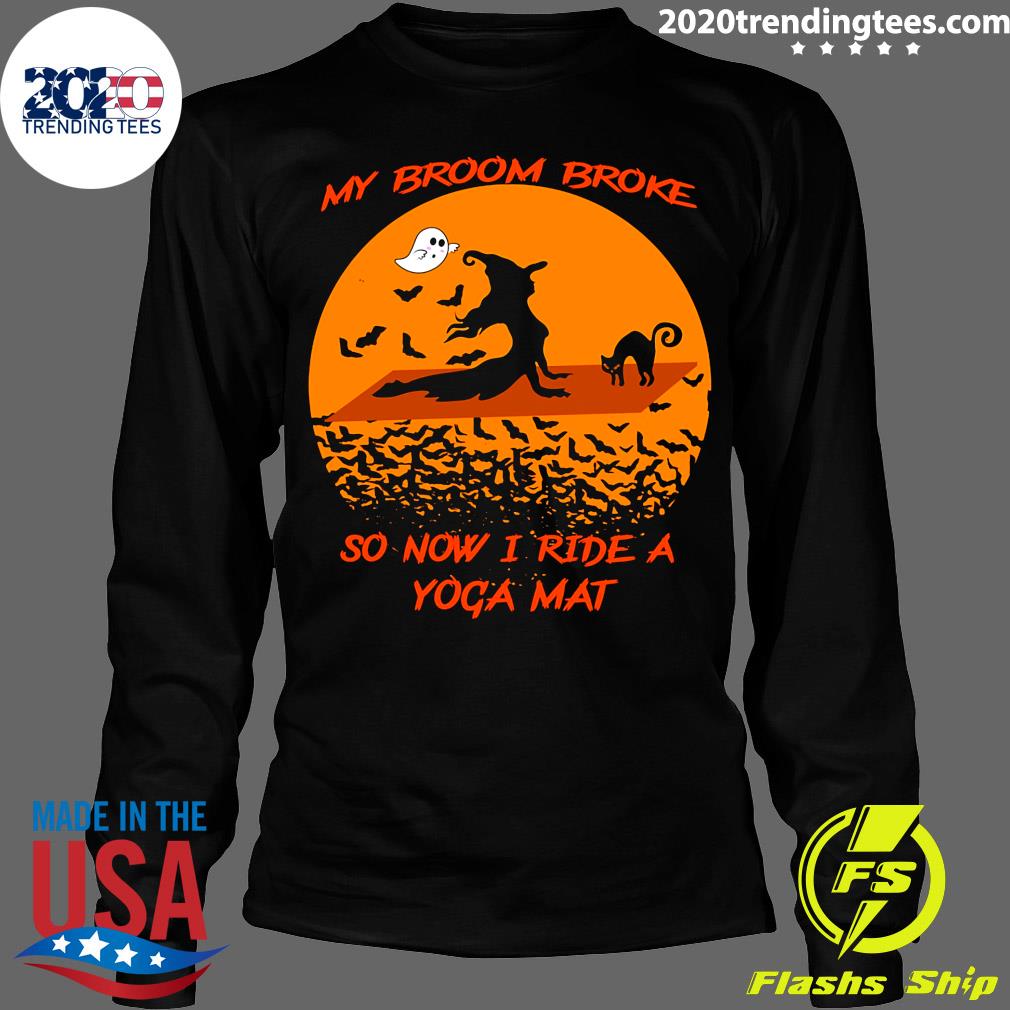 Witch And Black Cat My Broom Broke So Now I Rate A - Adult & Kids T-Shirts, Sweatshirts & Hoodies apparel design preview 4