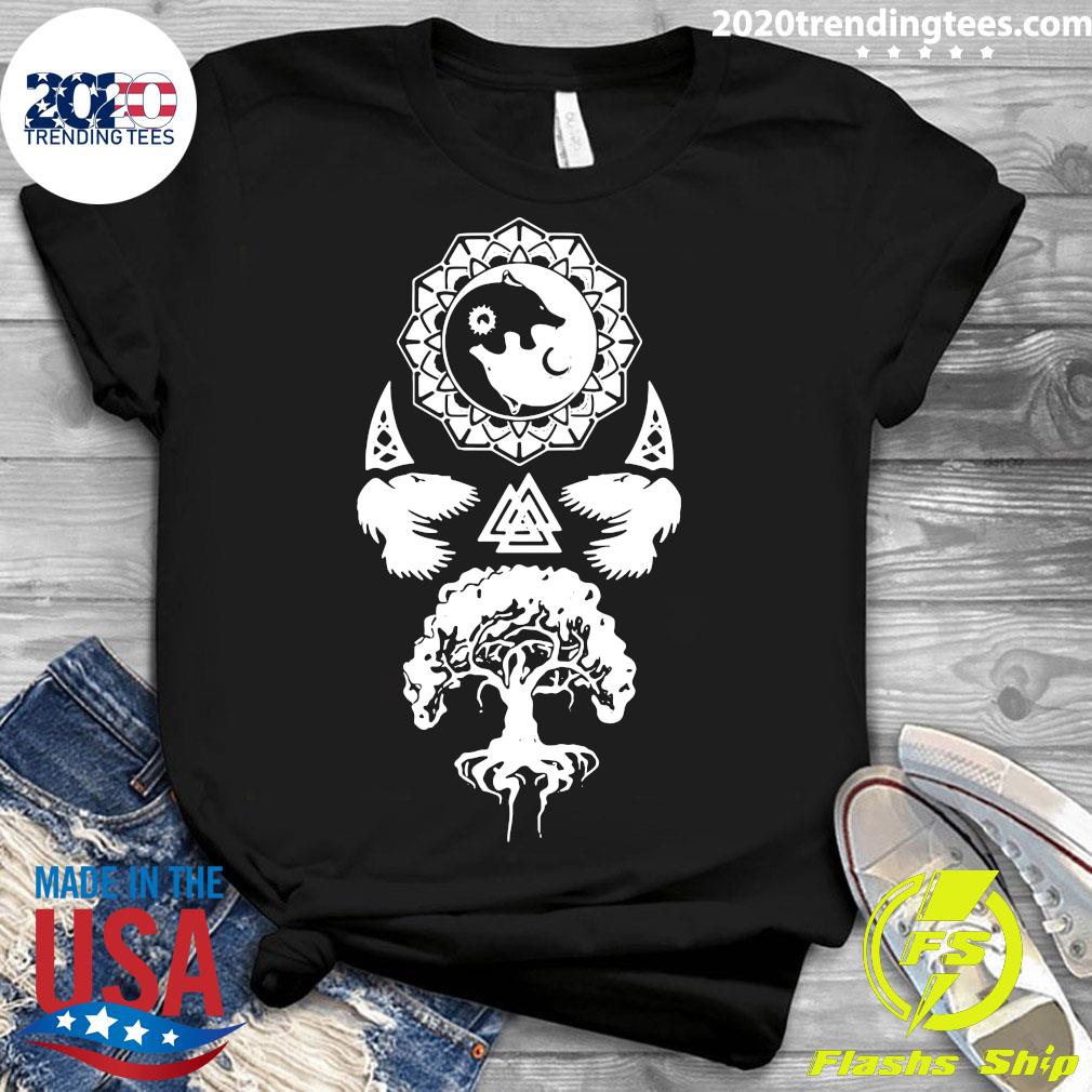 Wolf Raven Yggdrasil - Adult & Kids T-Shirts, Sweatshirts & Hoodies apparel design preview 3