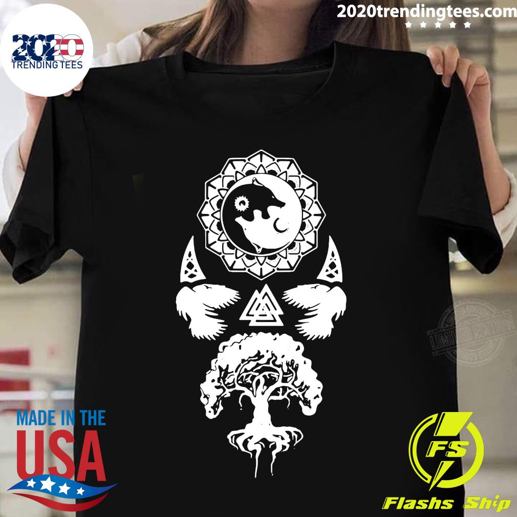 Wolf Raven Yggdrasil - Adult & Kids T-Shirts, Sweatshirts & Hoodies apparel design preview 1