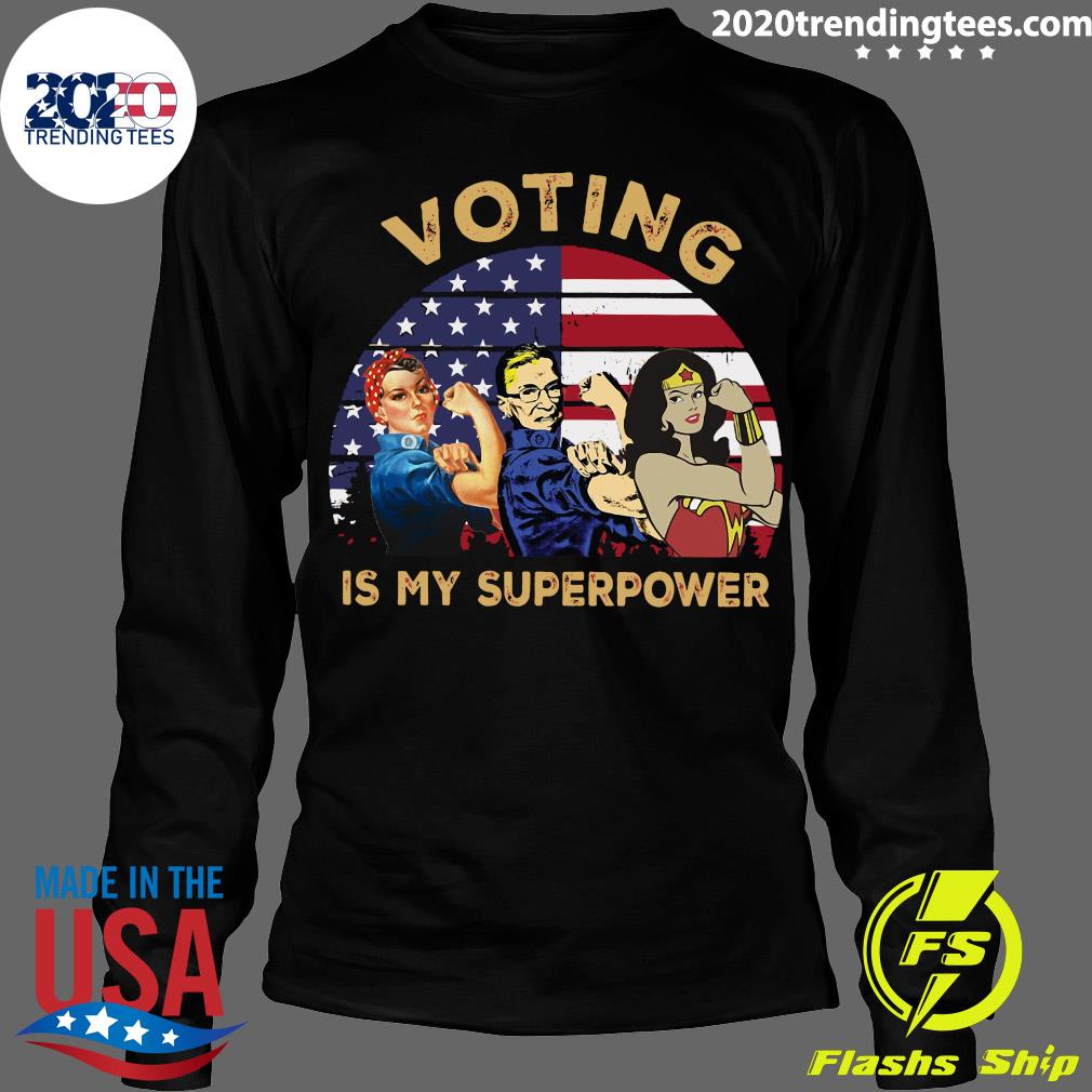 Women Speak Voting Is My Super Power US Flag Black - Adult & Kids T-Shirts, Sweatshirts & Hoodies apparel design preview 4