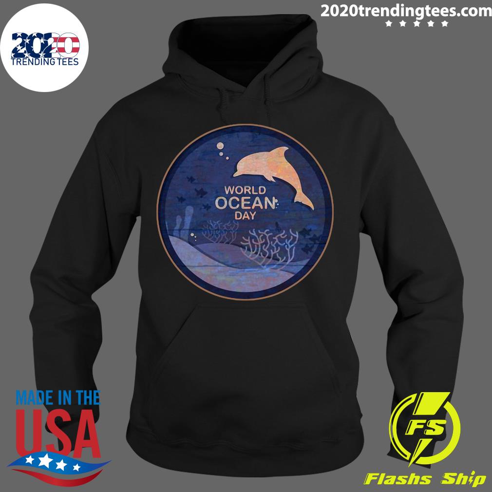 World Ocean Day Awareness Dolphin - Adult & Kids T-Shirts, Sweatshirts & Hoodies apparel design preview 2