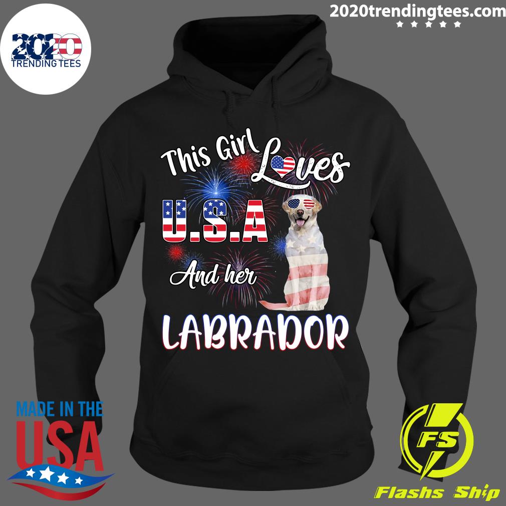 Yellow Labrador This Girl Loves USA And Her American - Adult & Kids T-Shirts, Sweatshirts & Hoodies apparel design preview 2