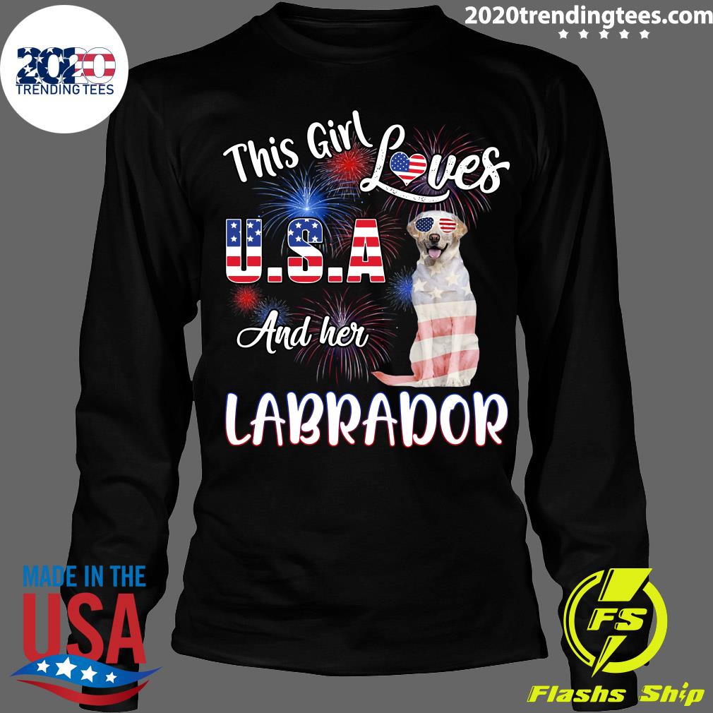 Yellow Labrador This Girl Loves USA And Her American - Adult & Kids T-Shirts, Sweatshirts & Hoodies apparel design preview 4