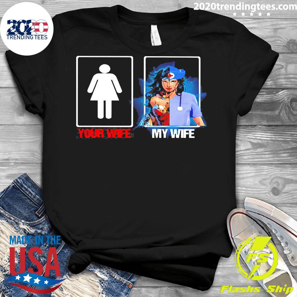 Your Wife Is Girl My Wonder Woman Mashup Nurse - Adult & Kids T-Shirts, Sweatshirts & Hoodies apparel design preview 3