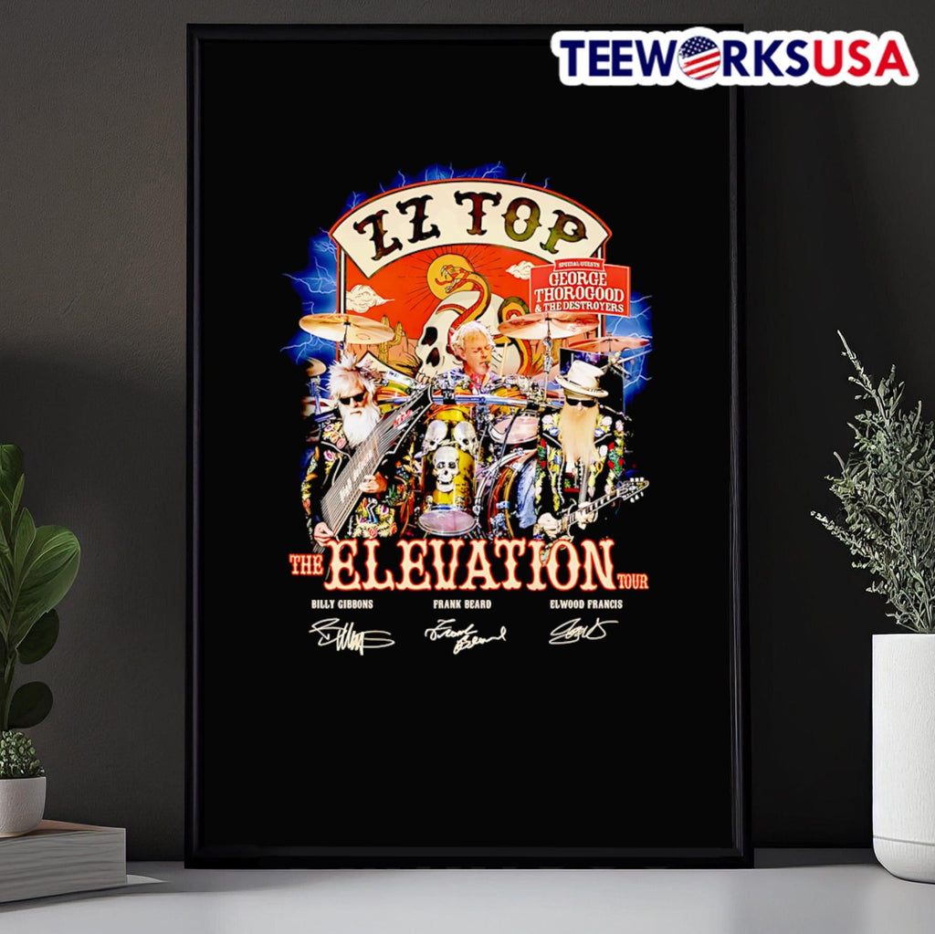 Zz Top The Elevation Tour signature - Adult & Kids T-Shirts, Sweatshirts & Hoodies apparel design preview 5