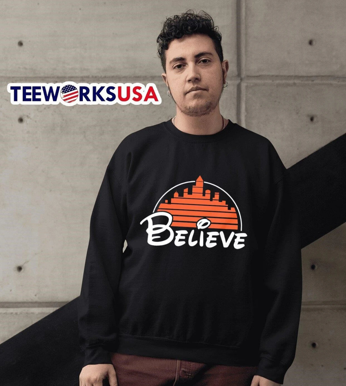 Believe NYC Skyline Logo - Adult & Kids T-Shirts, Sweatshirts & Hoodies apparel design preview 6